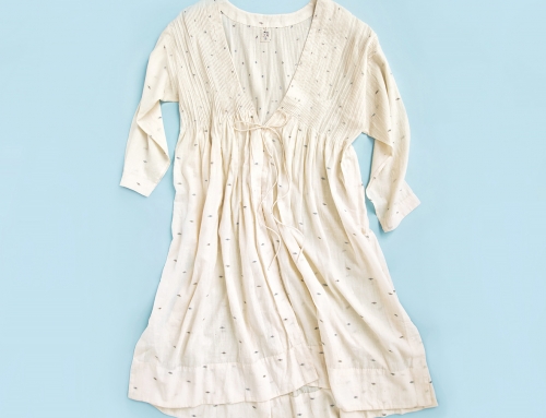 Handmade cotton flax dress